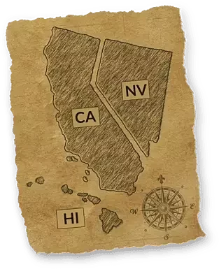 Clipper Controls territory map showing California Nevada and Hawaii