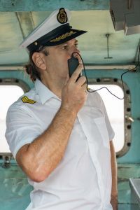 Captain on the radio