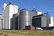 agriculture grain elevators and grain storage vessels depicting agribusiness
