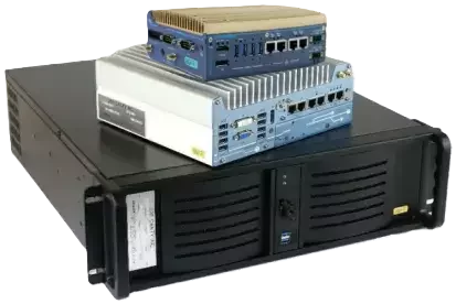 Stack of industrial computer modules used as the Canty Vector Control Module for data acquisition and connectivity