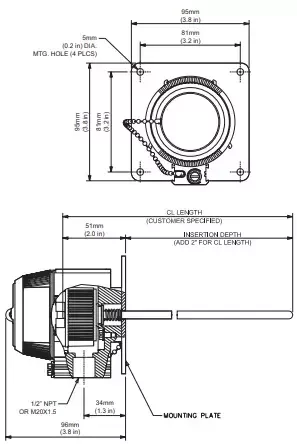 Illustration of Duct-mount temp assembly