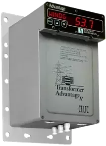 Front view of the Weschler Transformer Advantage II CT/LTC electronic temperature monitor with digital display for oil-filled transformer temperature monitoring and cooling control.