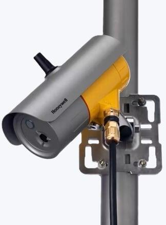 A Honeywell sonic leak detector field mounted on a pole
