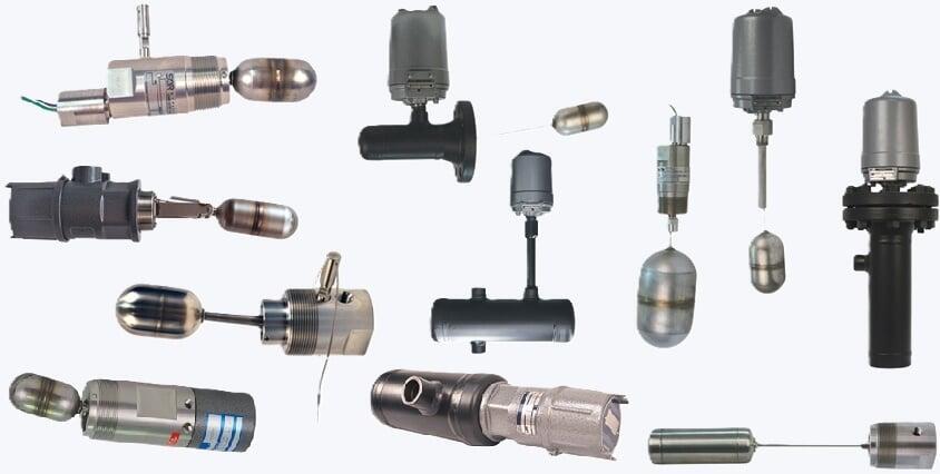 A variety of mechanical float level meters