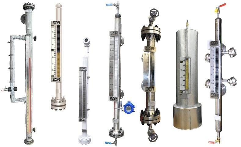 A variety of magnetic level meters