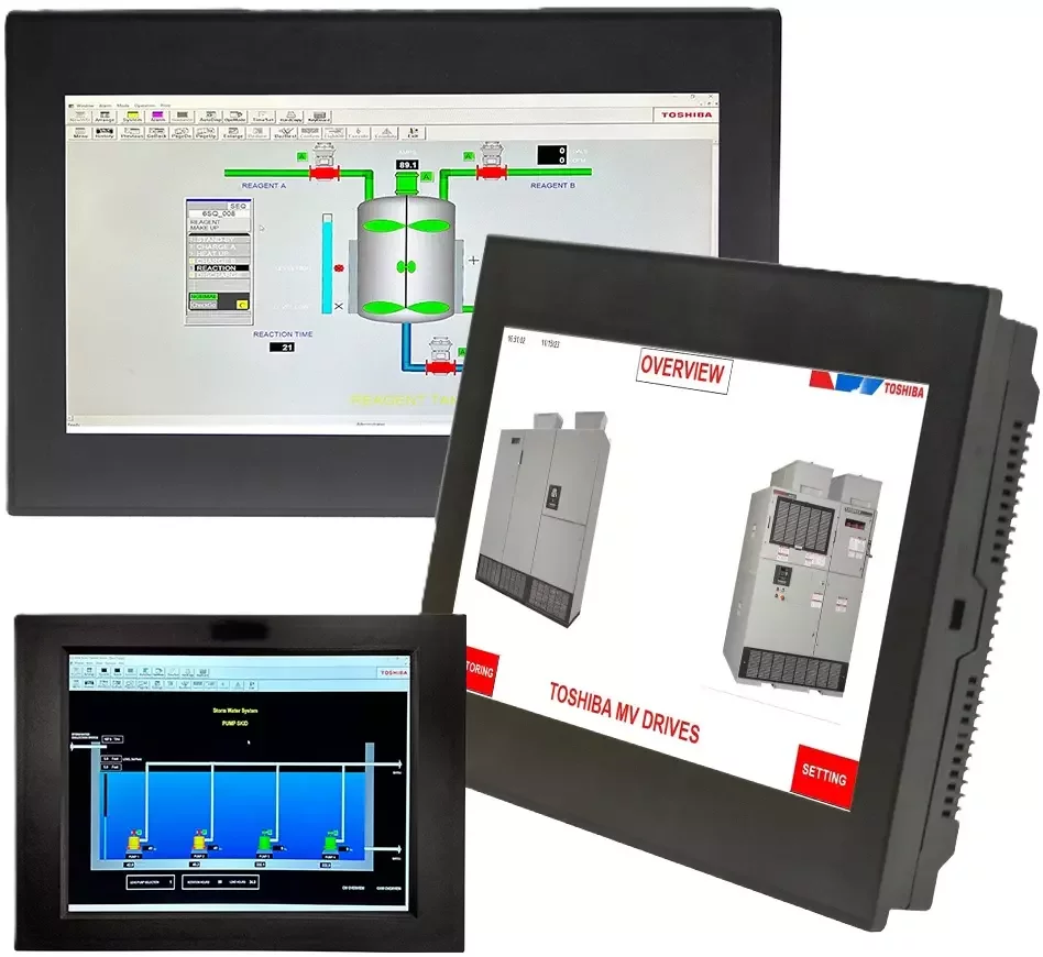 Toshiba HMI screen solutions for industrial automation, process control, and machine operator interfaces