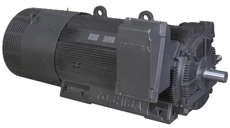 Toshiba TEFC severe duty motor with horizontal industrial frame and terminal box