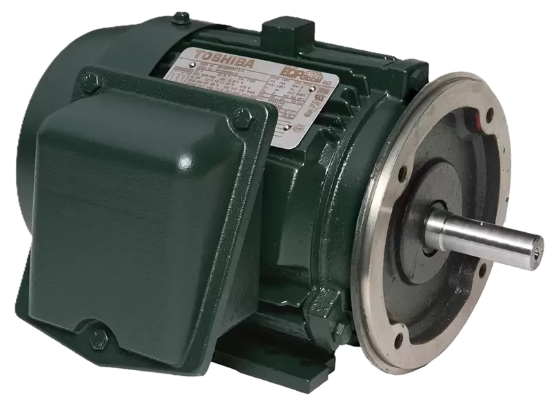 Toshiba EQP TEFC severe duty motor with C flange and footed mounting